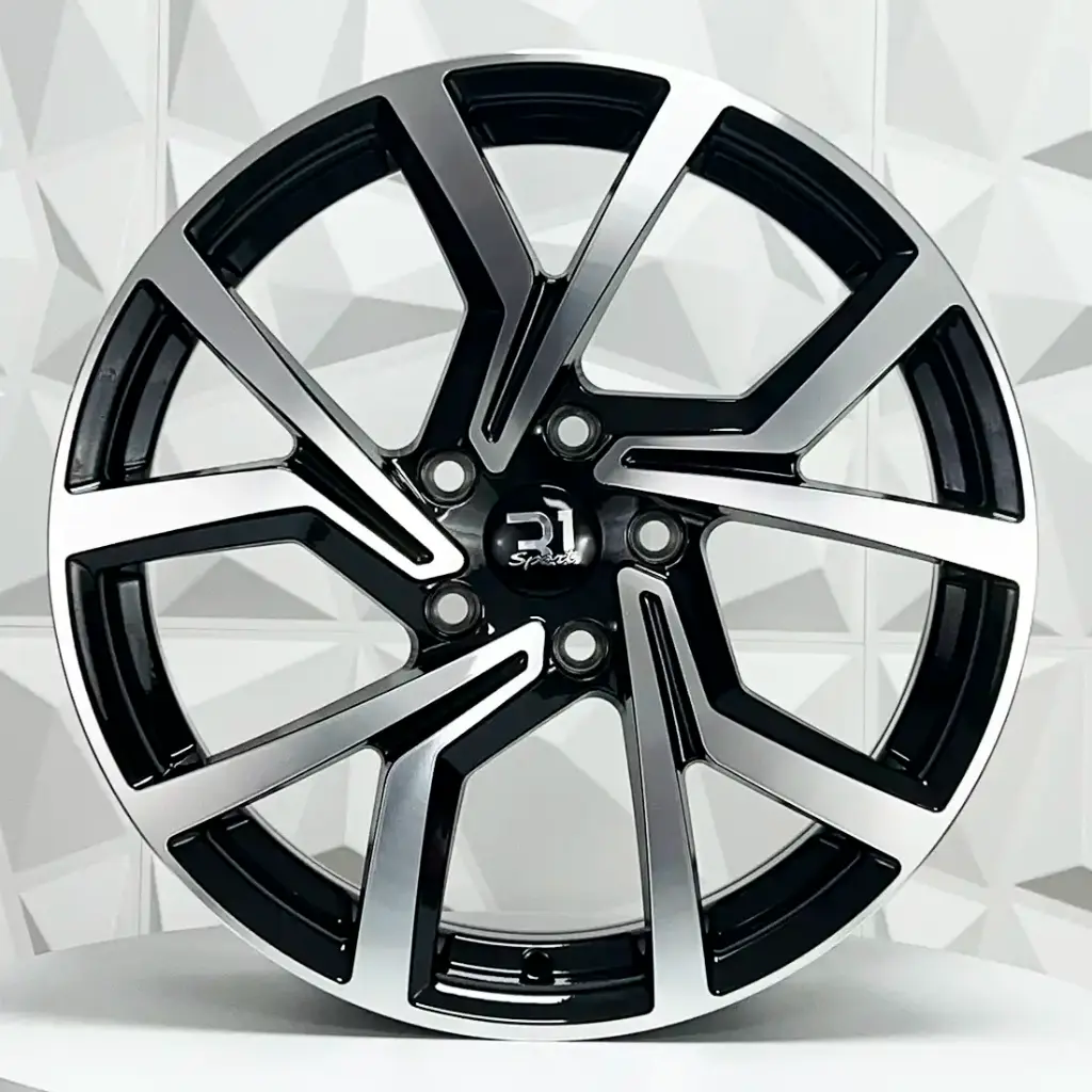 RIN 16X7 5-100 R1 SPORT L1904 BLACK MACHINE FACE ET35 CB73.1