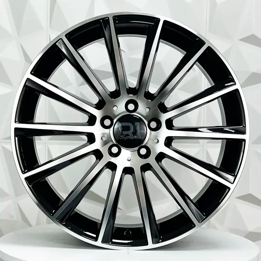 RIN 20X8.5 5-112 R1 SPORT 866 BLACK MACHINE FACE ET43 CB66.6
