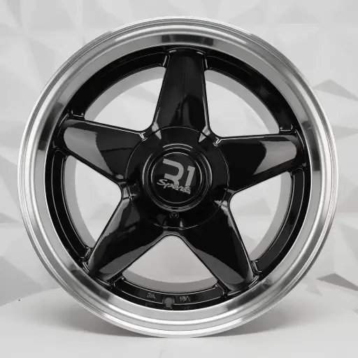 [162115F] RIN 16X8 4-100/114.3 R1 SPORT L1925 BLACK MACHINE LIP ET35 CB73.1