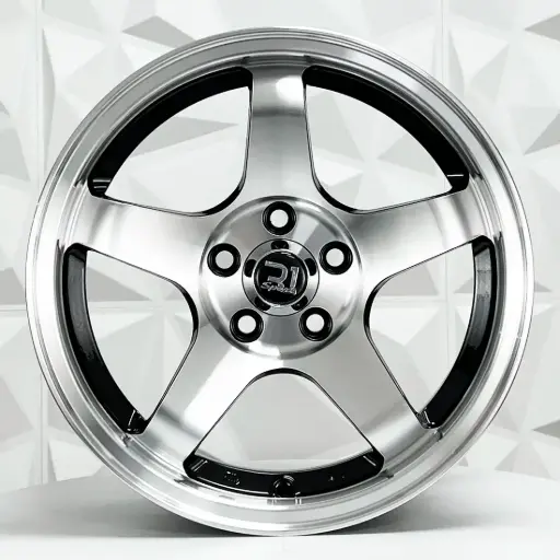 [150668F] RIN 15X7 5-100 R1 SPORT 5958F BLACK MACHINE FACE MI ET30 CB73.1